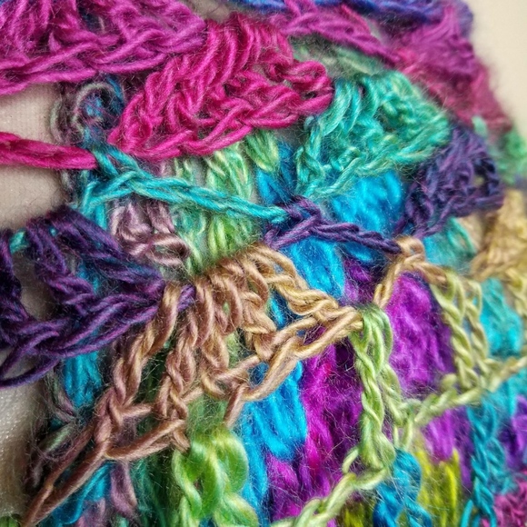 🌈ONE IN STOCK🌈 Boho Festival Rainbow Mandala Vest Lisa Frank Jacket Cardigan - Picture 7 of 8